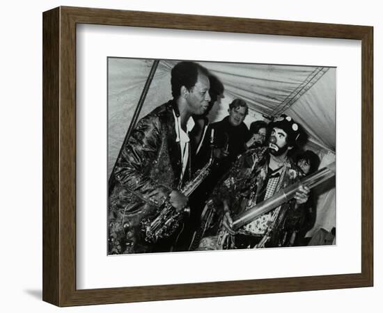 American Saxophonist Ornette Coleman Meets a Clown, Bracknell Jazz Festival, Berkshire, 1978-Denis Williams-Framed Photographic Print