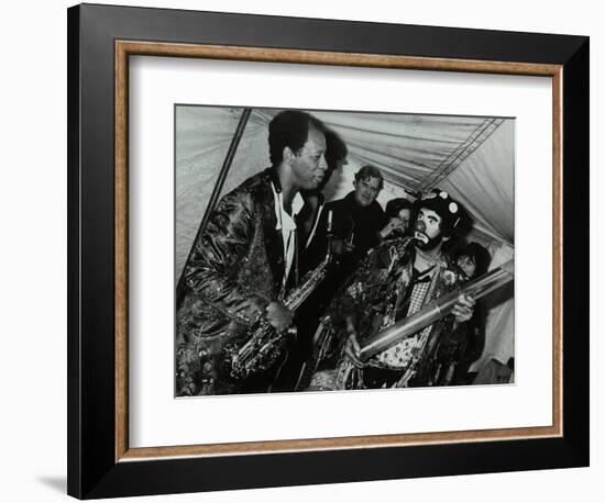 American Saxophonist Ornette Coleman Meets a Clown, Bracknell Jazz Festival, Berkshire, 1978-Denis Williams-Framed Photographic Print