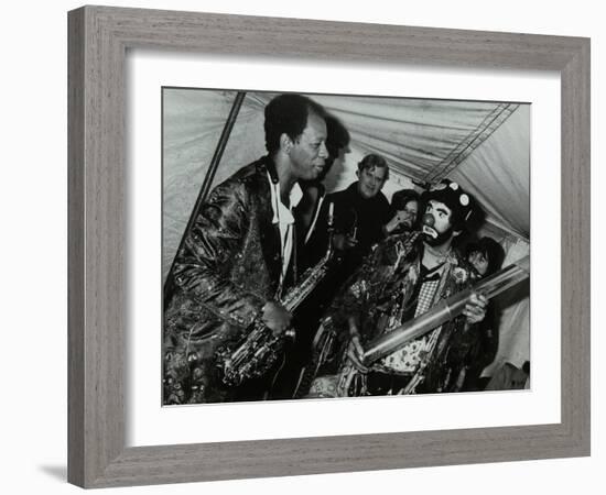 American Saxophonist Ornette Coleman Meets a Clown, Bracknell Jazz Festival, Berkshire, 1978-Denis Williams-Framed Photographic Print