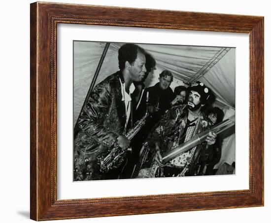 American Saxophonist Ornette Coleman Meets a Clown, Bracknell Jazz Festival, Berkshire, 1978-Denis Williams-Framed Photographic Print