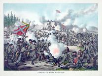 US Army, Cavalry Charge of the 5Th Regulars, Gains Mill, 1862 (Colour Litho)-American School-Framed Premier Image Canvas