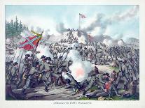 US Army, Cavalry Charge of the 5Th Regulars, Gains Mill, 1862 (Colour Litho)-American School-Premier Image Canvas