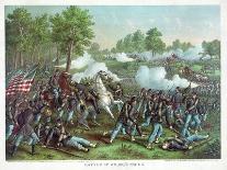 US Army, Cavalry Charge of the 5Th Regulars, Gains Mill, 1862 (Colour Litho)-American School-Framed Premier Image Canvas