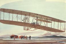 The Wright Brothers at Kitty Hawk, North Carolina, in 1903-American School-Giclee Print
