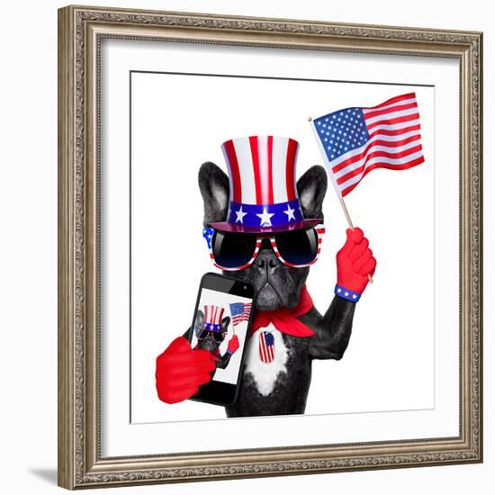 American Selfie Dog-Javier Brosch-Framed Photographic Print
