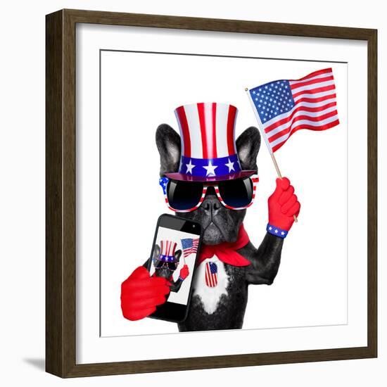 American Selfie Dog-Javier Brosch-Framed Photographic Print