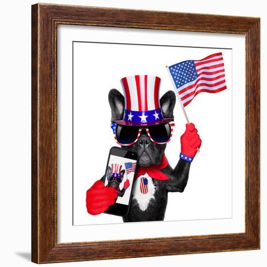 American Selfie Dog-Javier Brosch-Framed Photographic Print