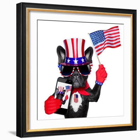 American Selfie Dog-Javier Brosch-Framed Photographic Print