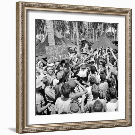 American Servicemen, Celebrating Christmas on Guadalcanal-Ralph Morse-Framed Photographic Print