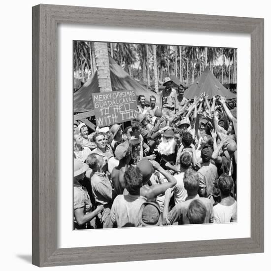 American Servicemen, Celebrating Christmas on Guadalcanal-Ralph Morse-Framed Photographic Print