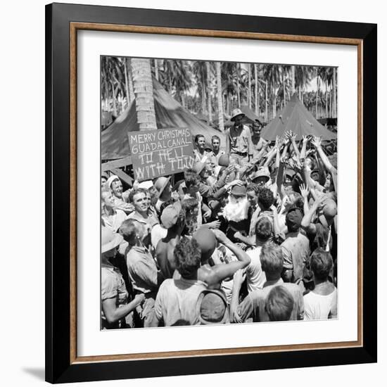 American Servicemen, Celebrating Christmas on Guadalcanal-Ralph Morse-Framed Photographic Print