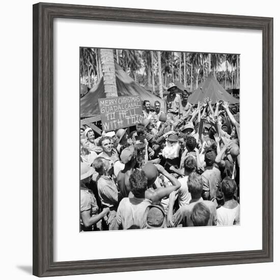 American Servicemen, Celebrating Christmas on Guadalcanal-Ralph Morse-Framed Photographic Print