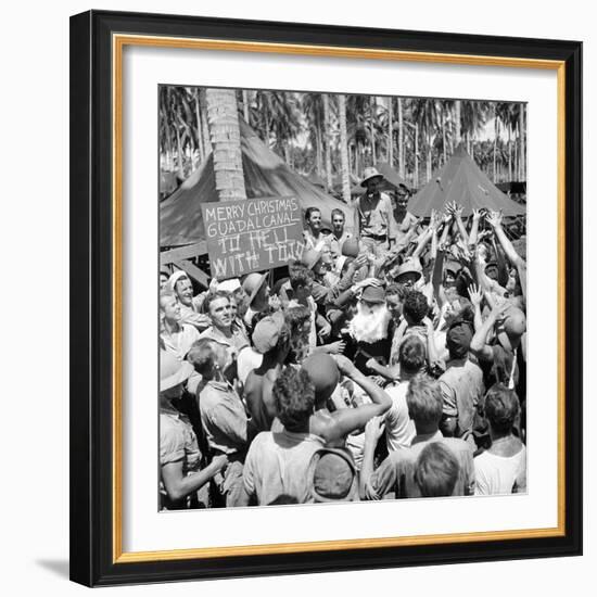 American Servicemen, Celebrating Christmas on Guadalcanal-Ralph Morse-Framed Photographic Print