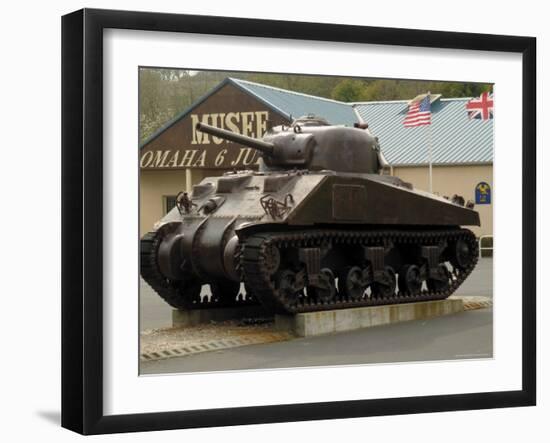 American Sherman Tank, Omaha Beach Museum, Normandy, France-David Hughes-Framed Photographic Print