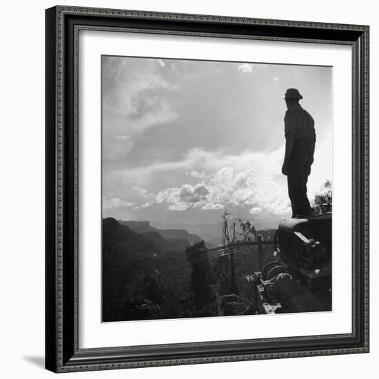 American Soldier Stands on the Hood of a Vehicle on the Ledo Road, Burma, July 1944-Bernard Hoffman-Framed Photographic Print