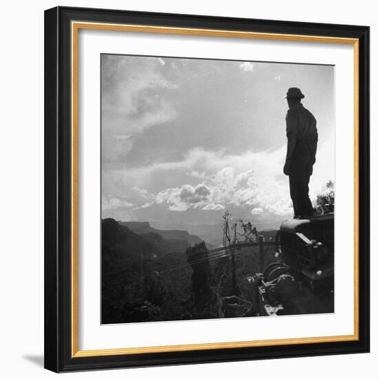 American Soldier Stands on the Hood of a Vehicle on the Ledo Road, Burma, July 1944-Bernard Hoffman-Framed Photographic Print