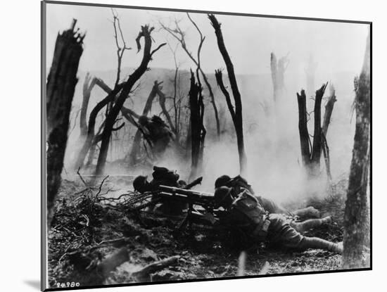 American Soldiers of 23rd Inf. Firing a 37-MM Gun at German Positions in the Argonne Forest, WWI-null-Mounted Photographic Print