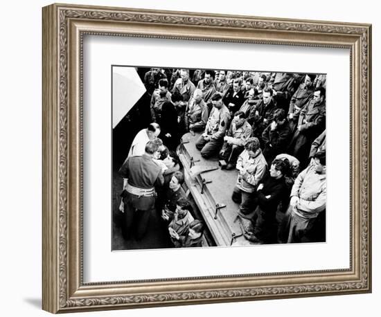 American Soldiers Receive the Blessings of Their Church-null-Framed Photographic Print