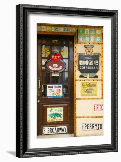 American Starbucks Cafe, Zhongyang Dajie, Daoliqu Russian Heritage Area, Harbin-null-Framed Photographic Print