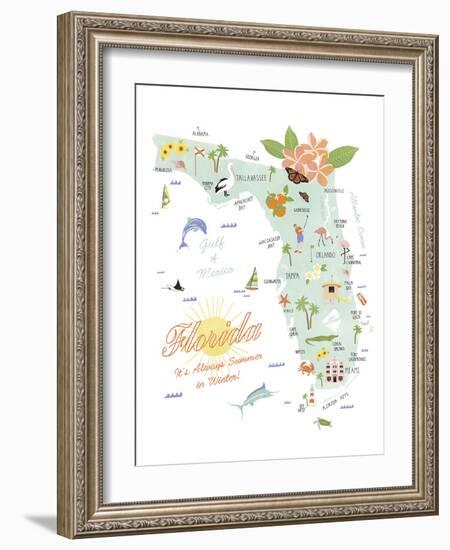 American State - Florida-Clara Wells-Framed Giclee Print