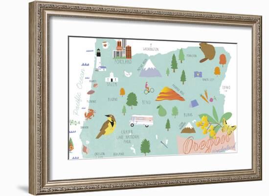 American State - Oregon-Clara Wells-Framed Giclee Print