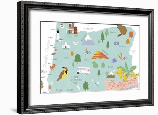 American State - Oregon-Clara Wells-Framed Giclee Print