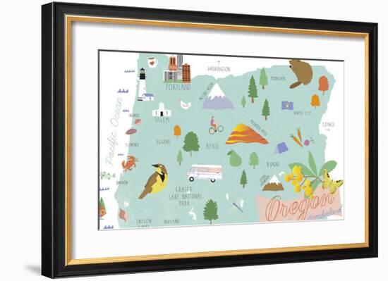 American State - Oregon-Clara Wells-Framed Giclee Print