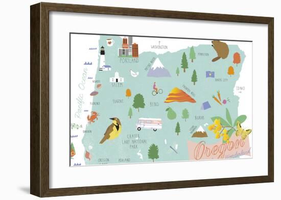 American State - Oregon-Clara Wells-Framed Giclee Print