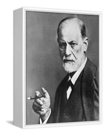 1920s Portrait of Sigmund Freud looking serious smoking a cigar by MAX  HALBERSTADT Premium Photographic Print - American Stock