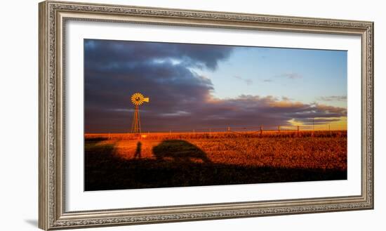 American-style windmill at farm, Kansas, USA-null-Framed Photographic Print