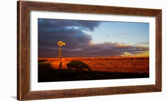 American-style windmill at farm, Kansas, USA-null-Framed Photographic Print