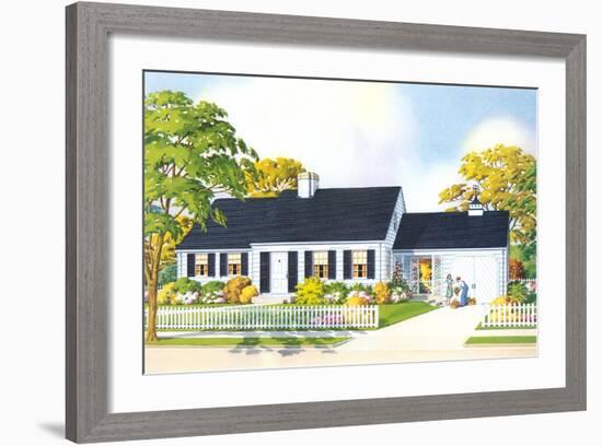 American Suburban Home-null-Framed Art Print