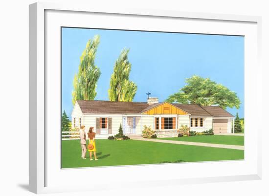 American Suburban Home-null-Framed Art Print