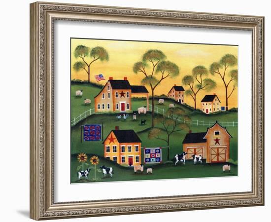 American Sunshine Country Farm-Cheryl Bartley-Framed Giclee Print