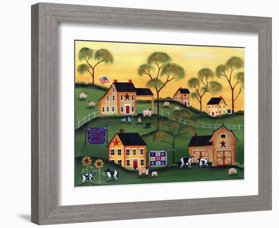 American Sunshine Country Farm-Cheryl Bartley-Framed Giclee Print