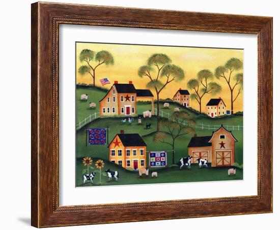 American Sunshine Country Farm-Cheryl Bartley-Framed Giclee Print