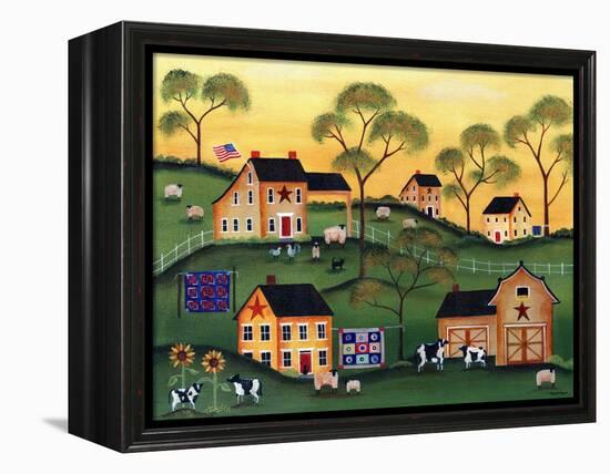 American Sunshine Country Farm-Cheryl Bartley-Framed Premier Image Canvas
