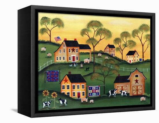 American Sunshine Country Farm-Cheryl Bartley-Framed Premier Image Canvas