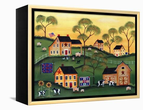 American Sunshine Country Farm-Cheryl Bartley-Framed Premier Image Canvas