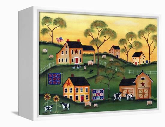 American Sunshine Country Farm-Cheryl Bartley-Framed Premier Image Canvas