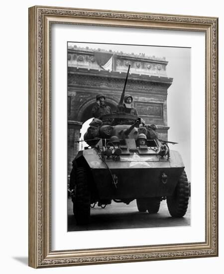 American Tank in Paris-null-Framed Photo