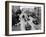 American Tanks at the Friedrichstrasse Checkpoint Crossing Through the Berlin Wall-null-Framed Photo