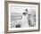 American Tourist, Young Danny Thomas Receiving Hair Cut on House Boat During Vacationing-James Burke-Framed Photographic Print