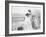 American Tourist, Young Danny Thomas Receiving Hair Cut on House Boat During Vacationing-James Burke-Framed Photographic Print