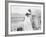 American Tourist, Young Danny Thomas Receiving Hair Cut on House Boat During Vacationing-James Burke-Framed Photographic Print