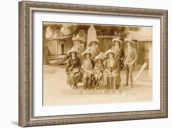 American Tourists in Sombreros, Tijuana, Mexico-null-Framed Art Print