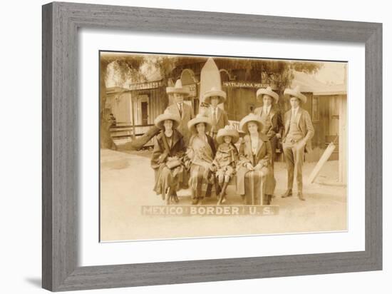 American Tourists in Sombreros, Tijuana, Mexico-null-Framed Art Print