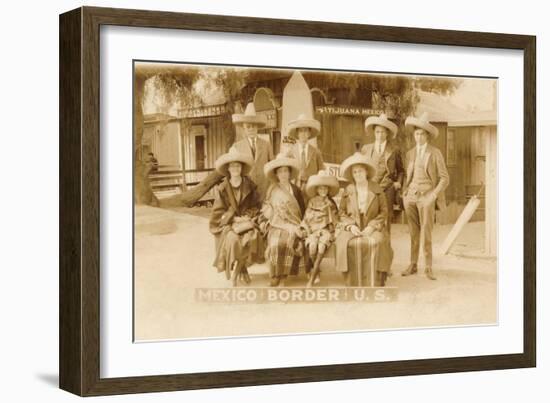 American Tourists in Sombreros, Tijuana, Mexico-null-Framed Art Print