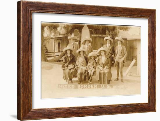 American Tourists in Sombreros, Tijuana, Mexico-null-Framed Art Print