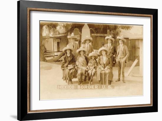 American Tourists in Sombreros, Tijuana, Mexico-null-Framed Art Print